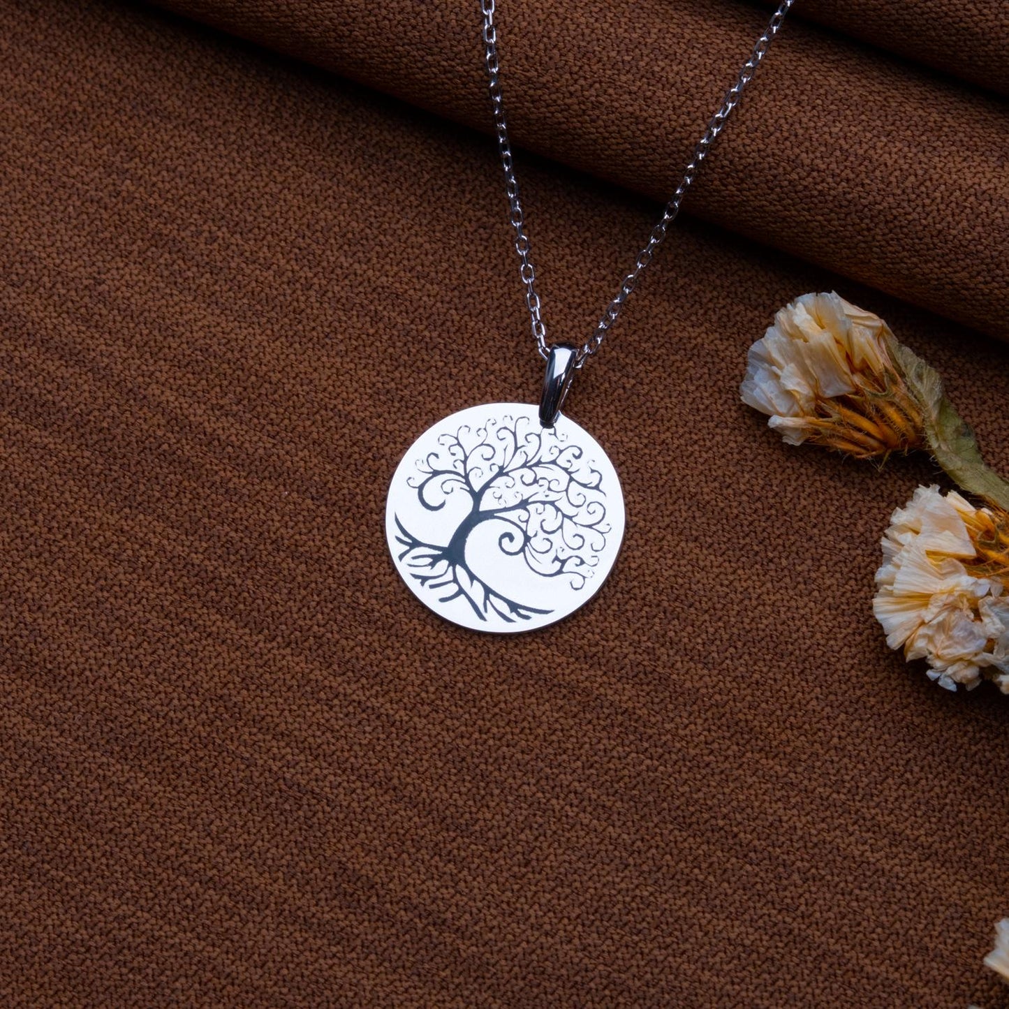 Tree of Life Pendant •Celtic Tree Silver Charm Necklace•Handmade Gift Jewelry for Mother•Dainty Family Gift Idea•Gold Tree Jewelry for Women