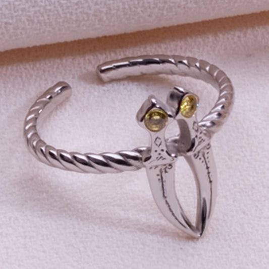 Adjustable Dagger Ring – Gold Sword Ring for Women, Elden Ring-Inspired Medieval Jewelry, Silver Signet Style, Birthstone Ring, Gift for Her