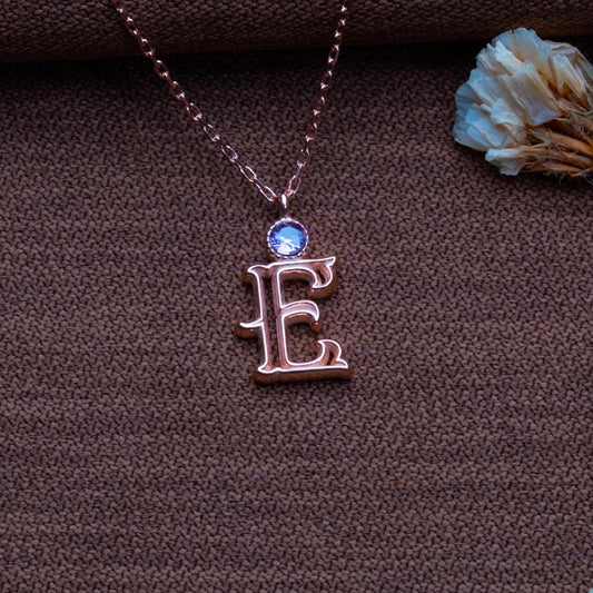 Custom Initial Birthstone Necklace – Personalized Silver Charm, Letter Pendant Jewelry, Birthstone Gift for Her, Handmade Birthday Gift Idea
