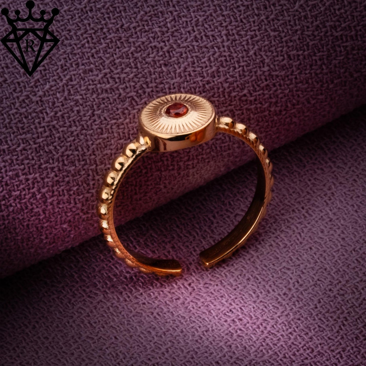 Adjustable Birthstone Gold Ring, 14K Gold or Silver Signet Ring, Custom Dainty Statement Jewelry, Handmade Women’s Birthstone Gift