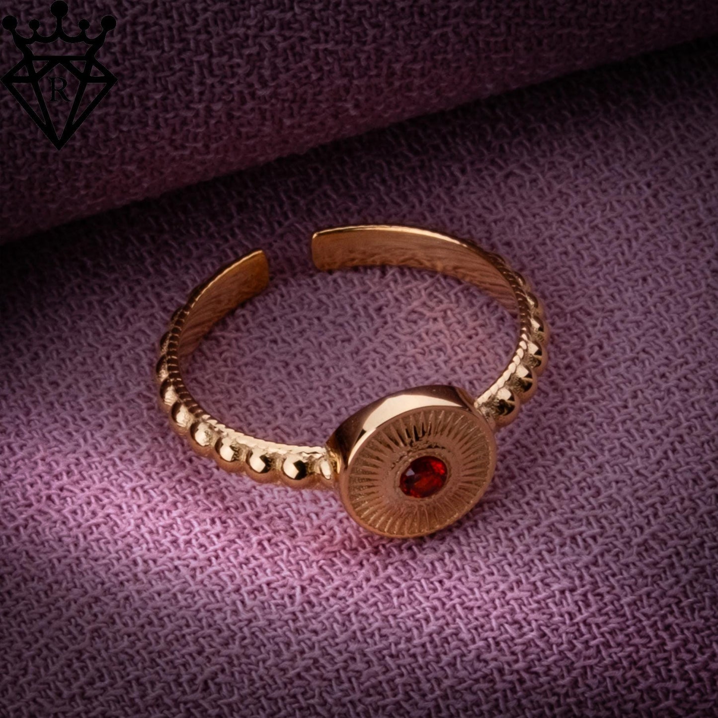 Adjustable Birthstone Gold Ring, 14K Gold or Silver Signet Ring, Custom Dainty Statement Jewelry, Handmade Women’s Birthstone Gift