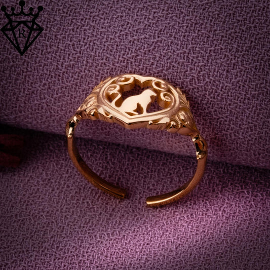 Vintage Silver Cat Ring, Adjustable Minimalist Animal Jewelry, Cat Lover Gift, Unique Vintage Style Silver Ring for Women,cat lover gift