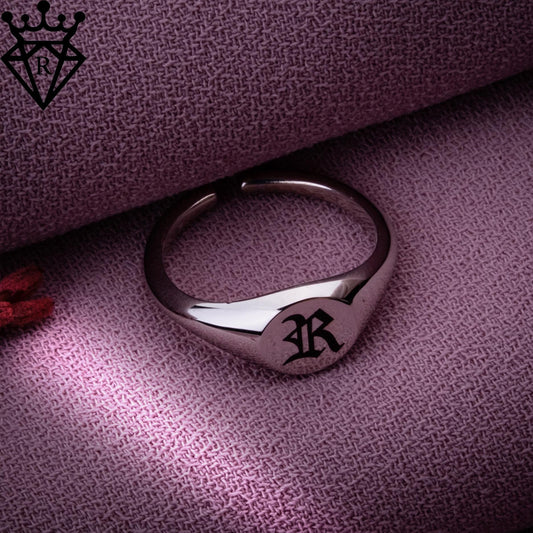 Initial Ring ,Gold or Silver Initial Ring,Dainty Script Personalized Jewelry,Men’s & Women’s Custom Initial Band,Wedding or Anniversary Gift