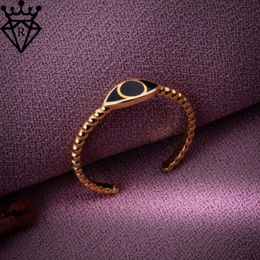 Adjustable Evil Eye Ring-Handmade 14K Gold or Silver Dainty Evil Eye Jewelry,Protection Ring,Unique Gift for Her,Anniversary Jewelry