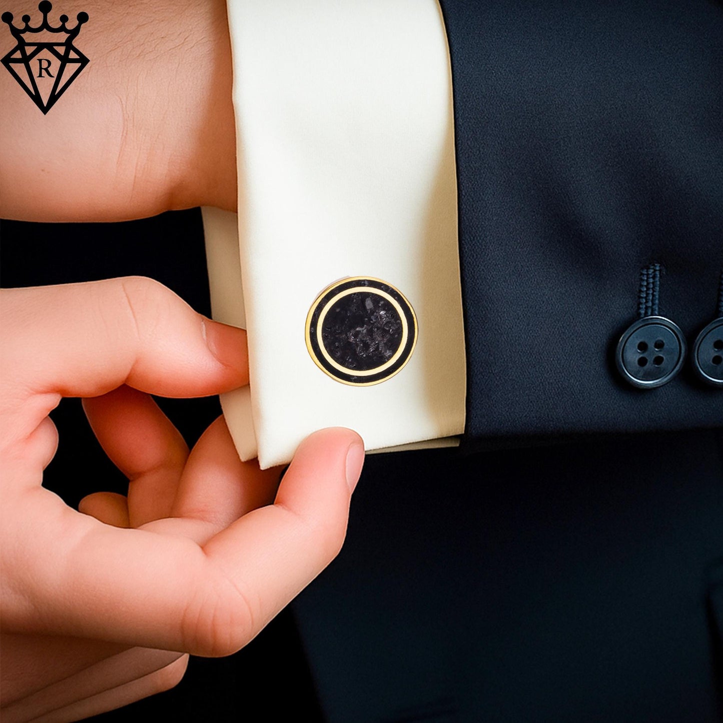 Black Onyx Cufflinks, 925 Sterling Silver Handmade, Gold Plated Wedding Groom Cufflinks, Tuxedo Vintage Gemstone Cufflinks, Gift for Men