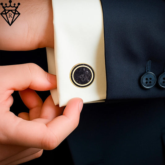 Black Onyx Cufflinks, 925 Sterling Silver Handmade, Gold Plated Wedding Groom Cufflinks, Tuxedo Vintage Gemstone Cufflinks, Gift for Men