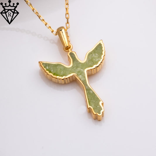 Rising Phoenix Peridot Necklace – 925 Sterling Silver Handmade Mythical Charm Jewelry – Phoenix Pendant Gift for Her,gold peridot pendant