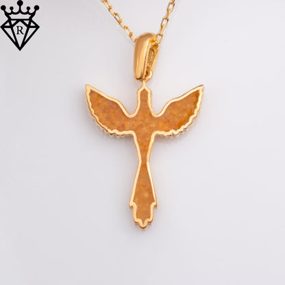 Phoenix Amber Necklace–50 Million Year Old Amber Bird Pendant–Rebirth Symbol Jewelry–Handmade 14K Gold,925 Sterling Silver Gift for Her/Him