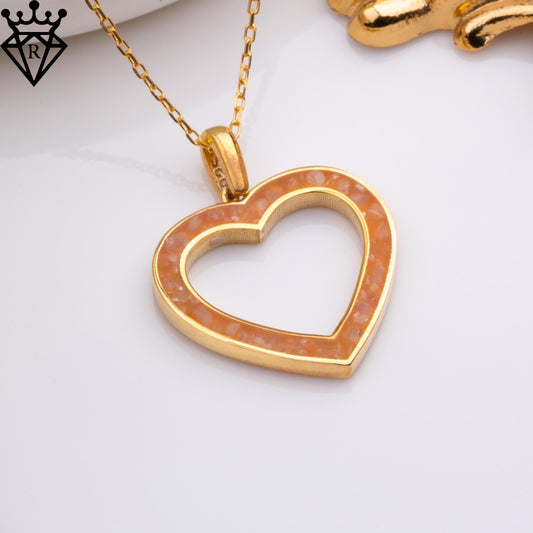 50 Million Year Old Amber Heart Necklace–Tiny Gold Heart Pendant,Gemstone Heart Charm Jewelry,Silver, Birthday & Anniversary Gift for Her