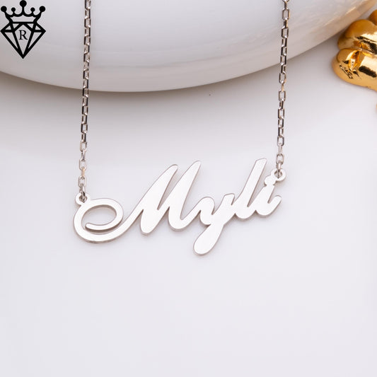 Custom Name Necklace–Personalized Name Plate Jewelry–Gold & Silver Dainty Name Necklace Gift for Her – Birthday Present – Personalized Gifts