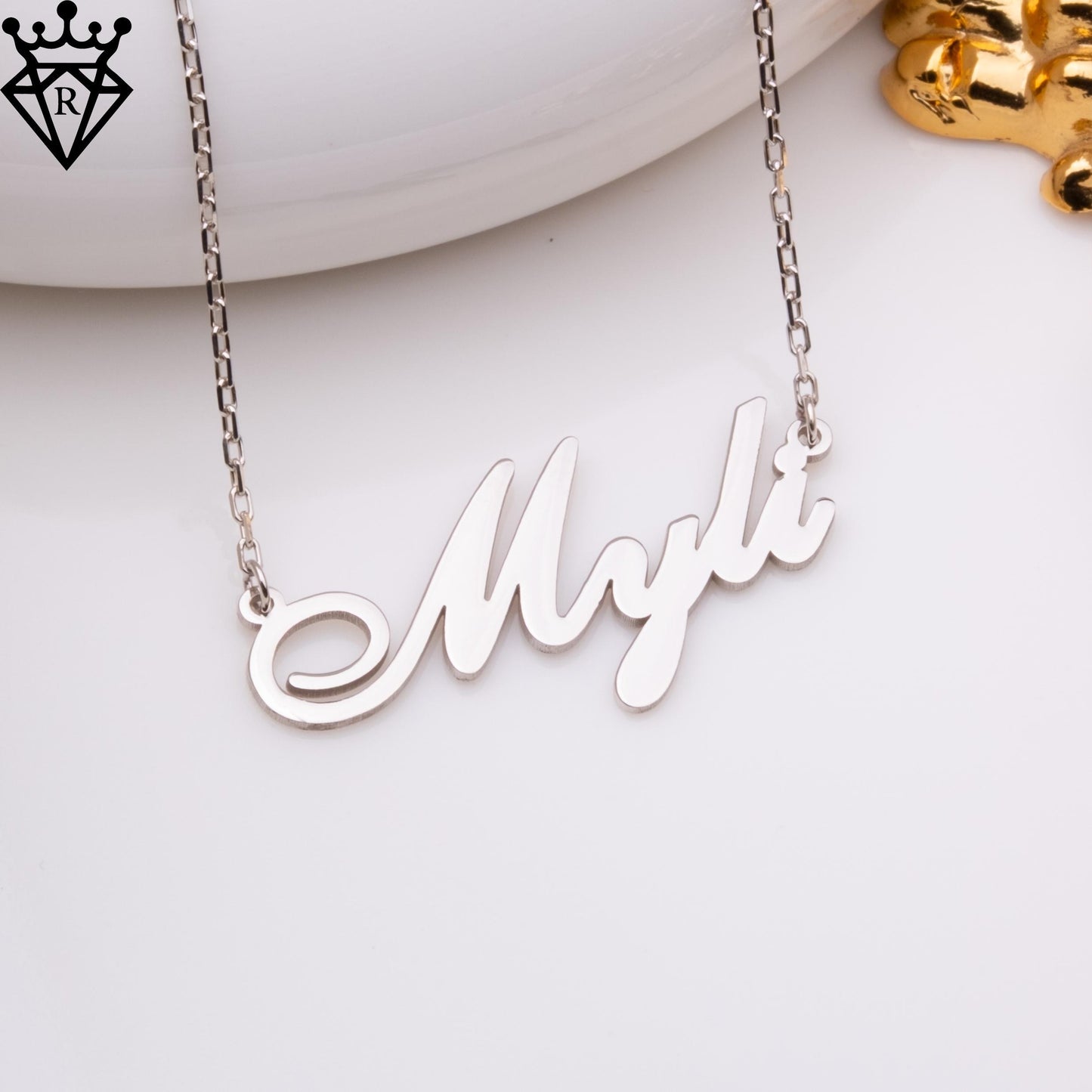 Custom Name Necklace–Personalized Name Plate Jewelry–Gold & Silver Dainty Name Necklace Gift for Her – Birthday Present – Personalized Gifts