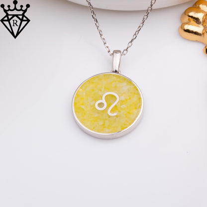 Natural Jade Zodiac Birthstone Crystal Gemstone Necklace – Handmade Pendant, Dainty Gold Astrology Stone Necklace Gift,925 sterling silver