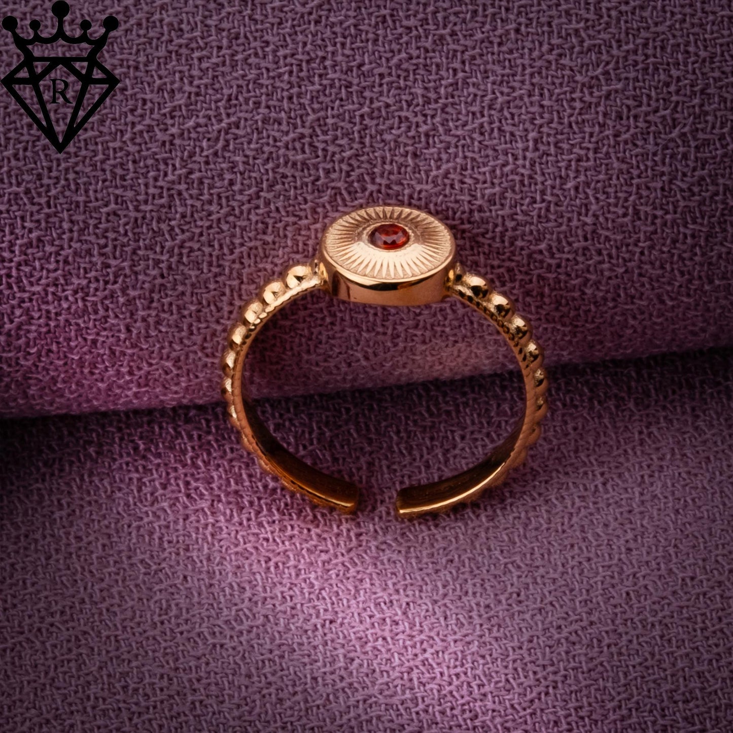 Adjustable Birthstone Gold Ring, 14K Gold or Silver Signet Ring, Custom Dainty Statement Jewelry, Handmade Women’s Birthstone Gift