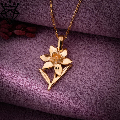 Daffodil Flower Necklace, Silver Birthflower Jewelry, Personalized Gift for Her, Birthday, Anniversary, Bridesmaid, Unique Custom Necklace