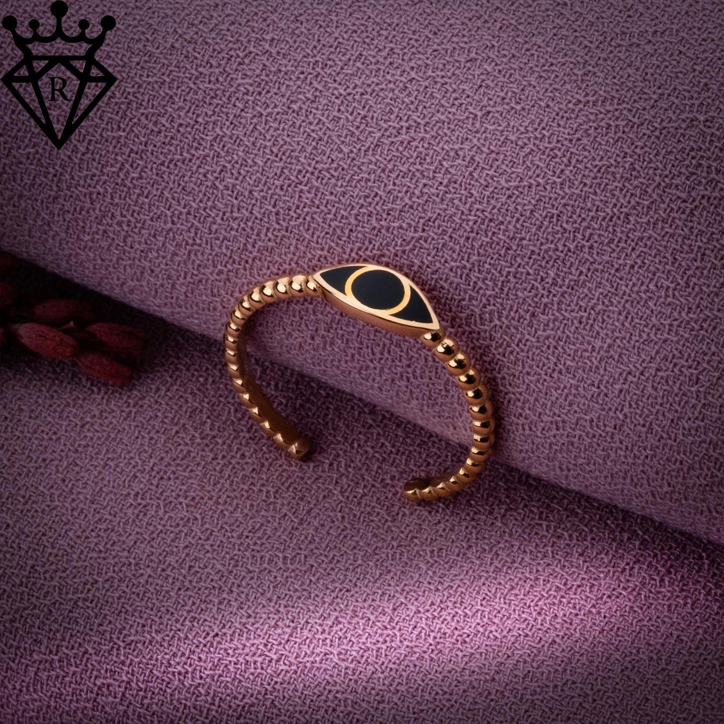 Adjustable Evil Eye Ring-Handmade 14K Gold or Silver Dainty Evil Eye Jewelry,Protection Ring,Unique Gift for Her,Anniversary Jewelry