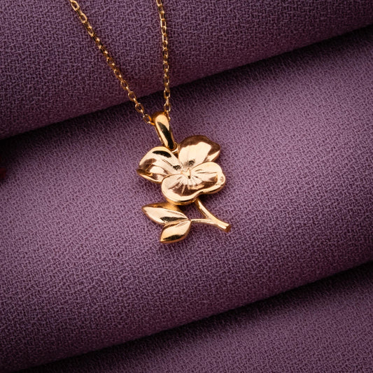 Violet Flower Necklace • February Birth Flower Jewelry•Violet Charm Pendant•Botanical Nature Necklace•Floral Birthflower Gift•Purple Jewelry