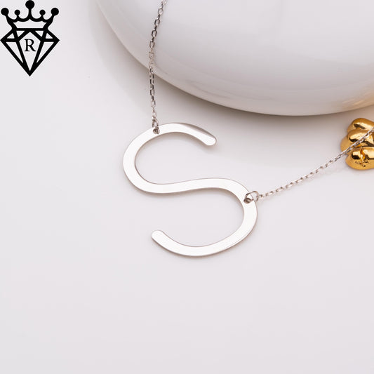 Silver S Necklace, Letter S Initial Necklace, Gold or Silver Initial Necklace, Dainty Pendant, Personalized Jewelry, Handmade Gift for Her