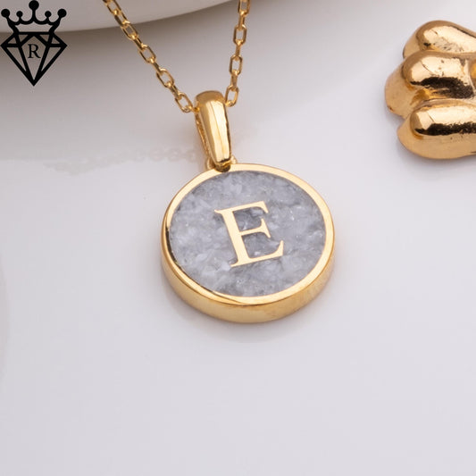 Moonstone Initial Necklace – 14K Gold Plated 925 Sterling Silver Rectangle Pendant – June Birthstone Jewelry – Personalized Gift for Her