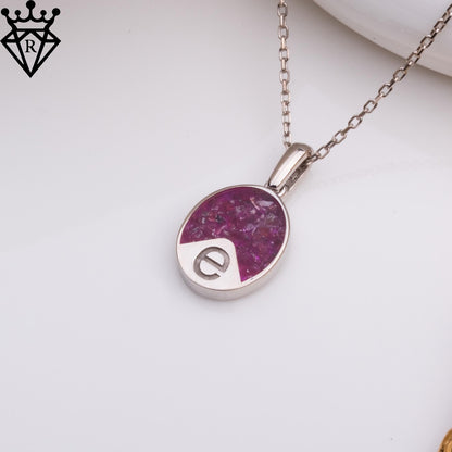 Garnet Initial Necklace–Personalized Birthstone Jewelry,Custom Initial Pendant,Handmade Necklace Gift for Mom,Anniversary Wedding UniqueGift