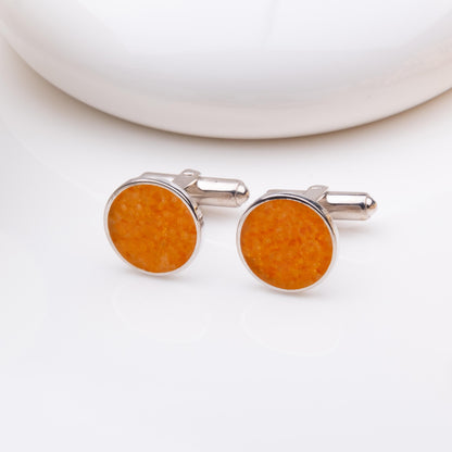 Amber Stone Cufflinks, 925 Sterling Silver Cuff Links for Men,Natural Baltic Amber Jewelry, Groom Gift, Wedding Accessory