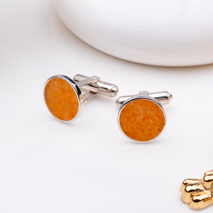 Amber Stone Cufflinks, 925 Sterling Silver Cuff Links for Men,Natural Baltic Amber Jewelry, Groom Gift, Wedding Accessory