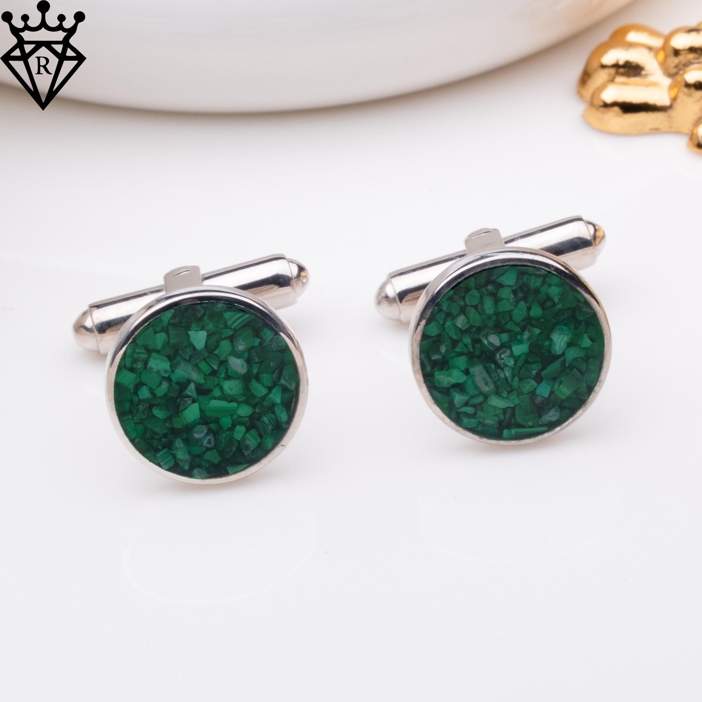 Malachite Stone Cufflinks,Anniversary Gift for Men,Groomsmen Gifts,Wedding Gifts, Wedding Favors, Gifts for Dad, Mens Jewelry,Christmas Gift