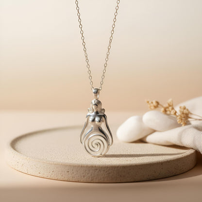 Spiral Goddess Necklace | 925 Sterling Silver | Symbolic Feminine Design | Empowerment & New Beginnings
