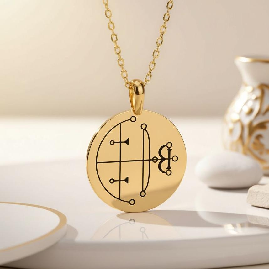 Aim Sigil Necklace | 925 Sterling Silver Gothic Jewelry | Occult Symbol Protection Style | Spiritual Statement Gift