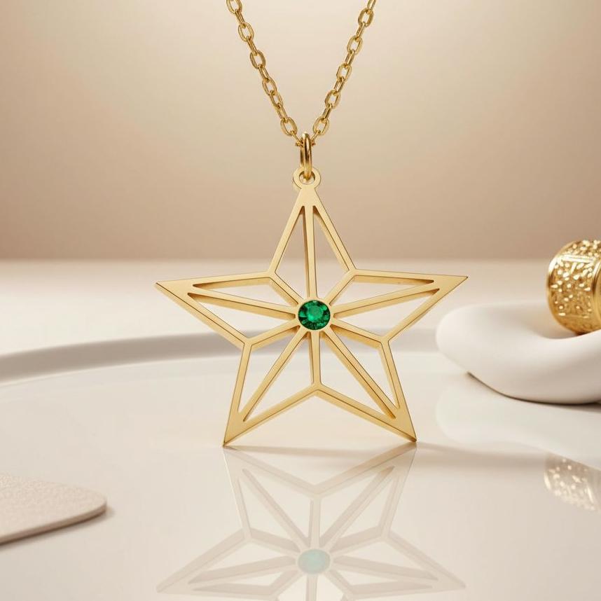 Origami North Star Necklace | 925 Sterling Silver Unisex | Minimalist Celestial Style | Meaningful Gift for Guidance and Hope