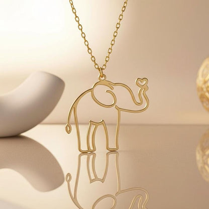 Elephant Pendant Necklace | 925 Sterling Silver for Women | Minimalist Animal Symbol Jewelry | Good Luck Gift for Her