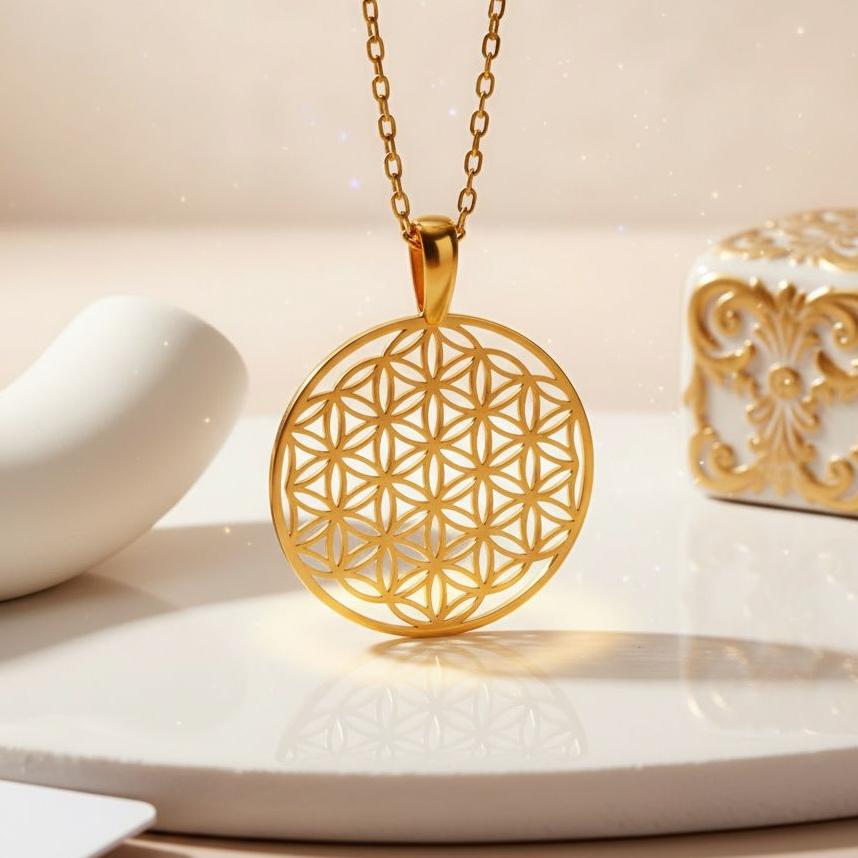 Flower of Life Necklace | 925 Sterling Silver Jewelry for Women | Sacred Geometry Spiritual Symbol | Meaningful Spiritual Gift