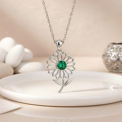Handmade Chrysanthemum Flower Necklace | 925 Sterling Silver Jewelry | November Birth Flower Pendant | Mother and Birthday Gift
