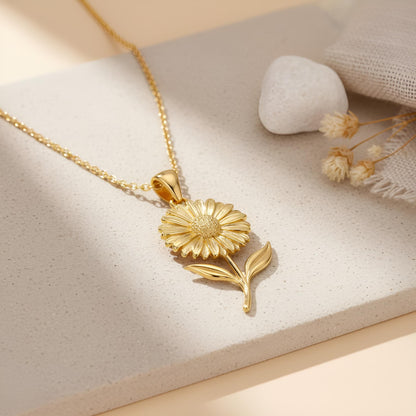 Gerbera Daisy Necklace | 925 Sterling Silver Women | Botanical Floral Jewelry | Birthday and Mothers Day Gift