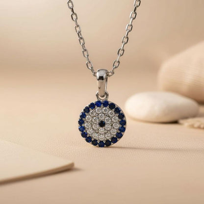 Evil Eye Necklace | 925 Sterling Silver Jewelry for Her | Minimal Protective Symbol | Meaningful Protection Gift