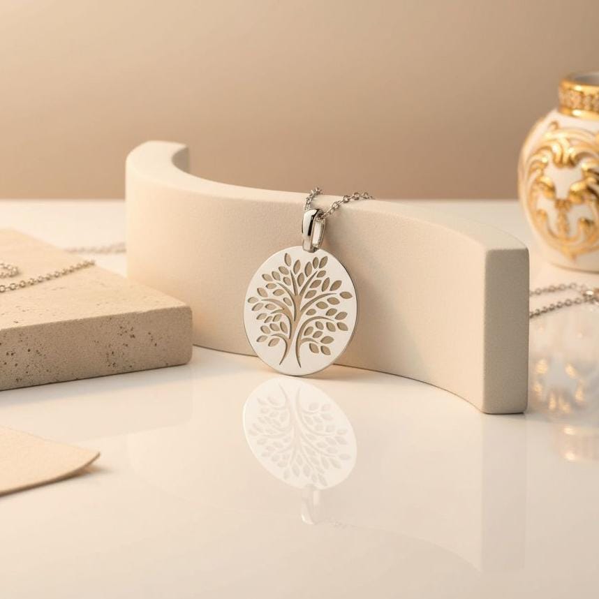 Tree of Life Necklace | 925 Sterling Silver Women Pendant | Symbolic Family Tree Jewelry | Meaningful Gift for Her
