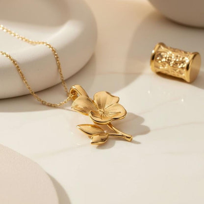 Violet Birth Flower Necklace | 925 Sterling Silver Women Jewelry | Floral February Symbol | Birthday Gift for Her