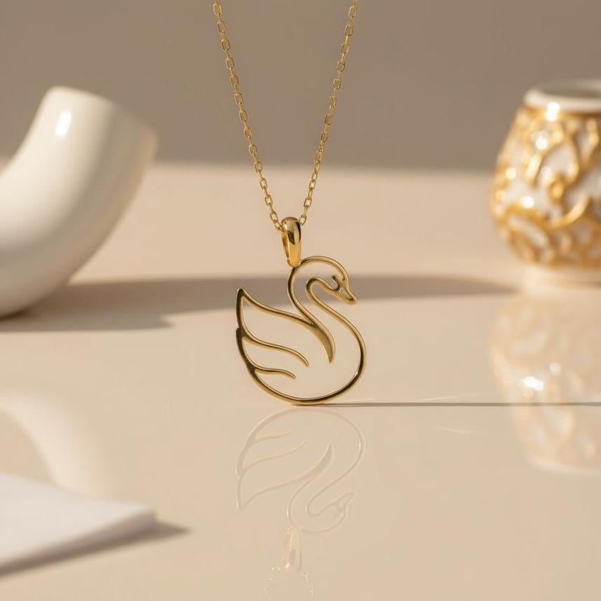 Swan Necklace | 925 Sterling Silver Jewelry | Minimalist Swan Symbol | Graceful Gift for Her