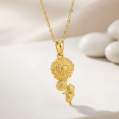 Chrysanthemum Flower Necklace | 925 Sterling Silver Jewelry | Botanical Birth Flower Style | November Birthday Gift