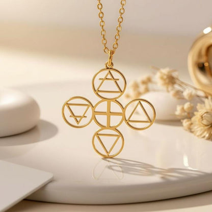 Four Elements Necklace | Sterling Silver Jewelry | Alchemy Symbolism | Meaningful Spiritual Gift