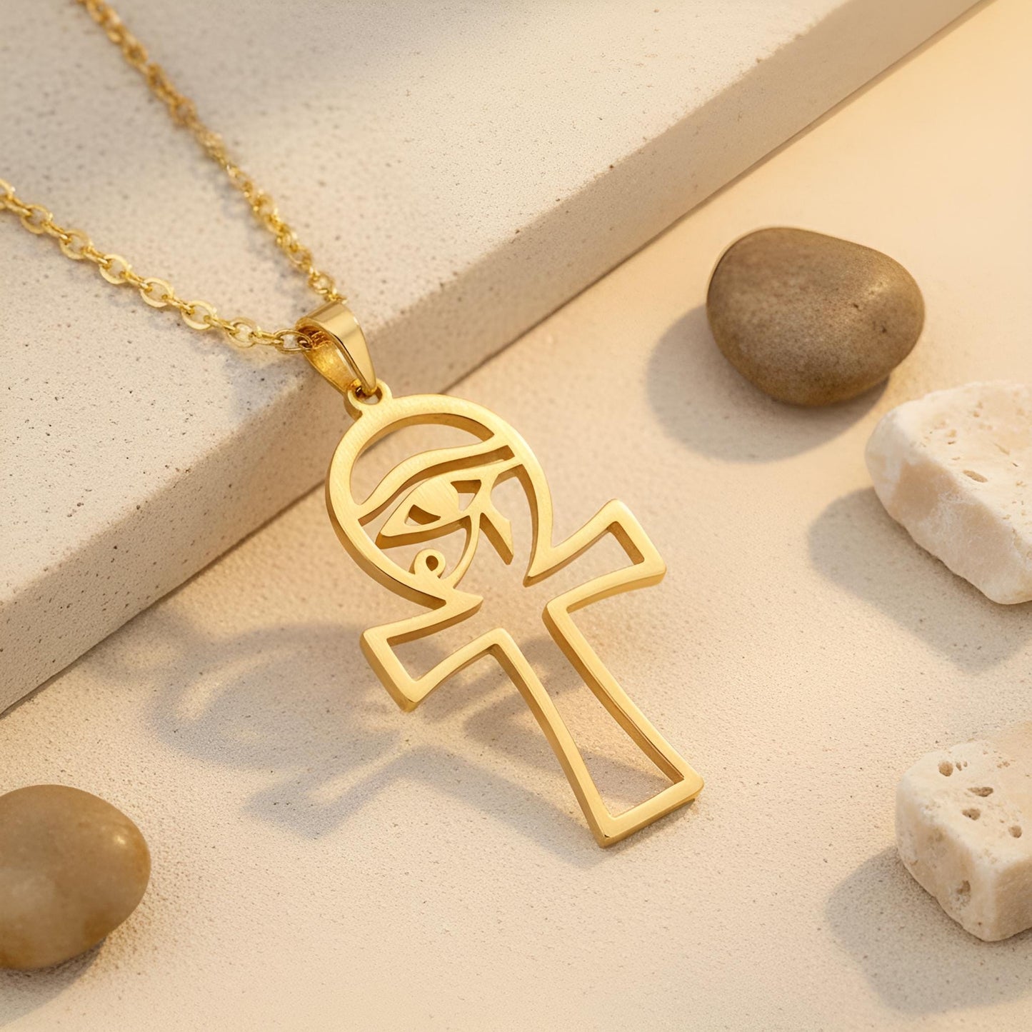 Egyptian Ankh Cross Necklace | Sterling Silver | Ancient Egyptian Symbol | Spiritual Meaning Gift