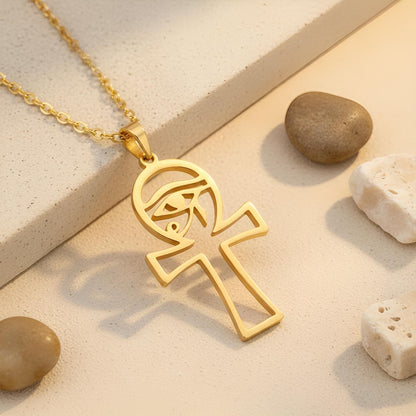 Egyptian Ankh Cross Necklace | Sterling Silver | Ancient Egyptian Symbol | Spiritual Meaning Gift