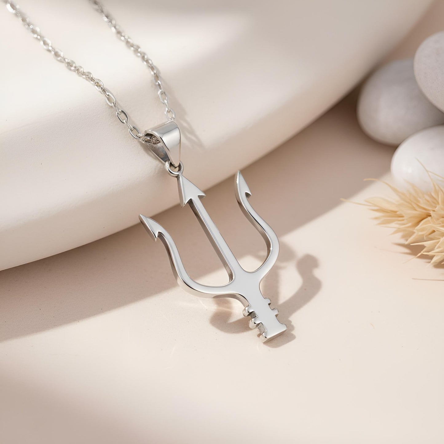Neptune Trident Necklace | 925 Sterling Silver | Mythology Sea God Symbol | Meaningful Gift for Ocean Lovers