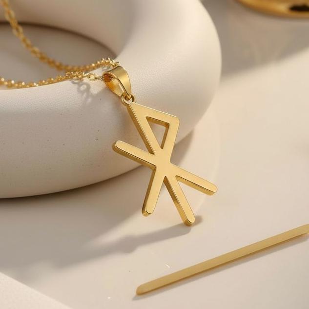 Rune of Love Necklace | 925 Sterling Silver | Norse Bindrune Symbolism | Romantic Viking Gift