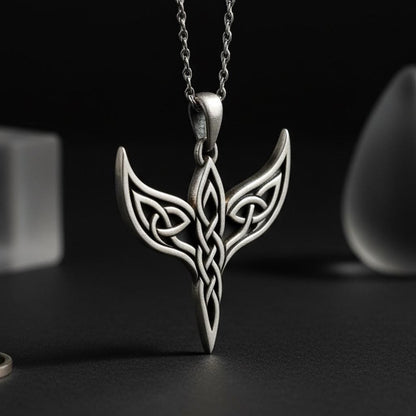 Celtic Wing Knot Necklace | 925 Sterling Silver | Elven Celtic Symbol | Meaningful Gift