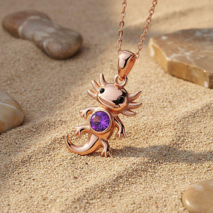 Axolotl Necklace | 925 Sterling Silver | Whimsical Animal Jewelry | Mother Daughter Gift