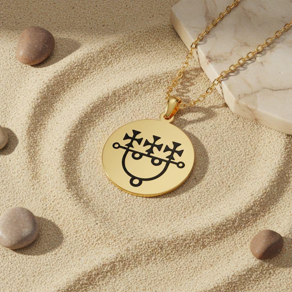 Sitri Sigil Necklace | 14K Gold Plated 925 Sterling Silver | Occult Protective Talisman | Meaningful Spiritual Gift for Her