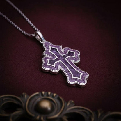 Amethyst Cross Pendant Necklace | 925 Sterling Silver | Spiritual Christian Gemstone Design | Meaningful Faith Gift