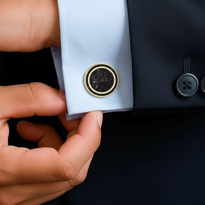Black Onyx Cufflinks | 925 Sterling Silver Mens Jewelry | Minimalist Vintage Style | Groom Wedding Gift