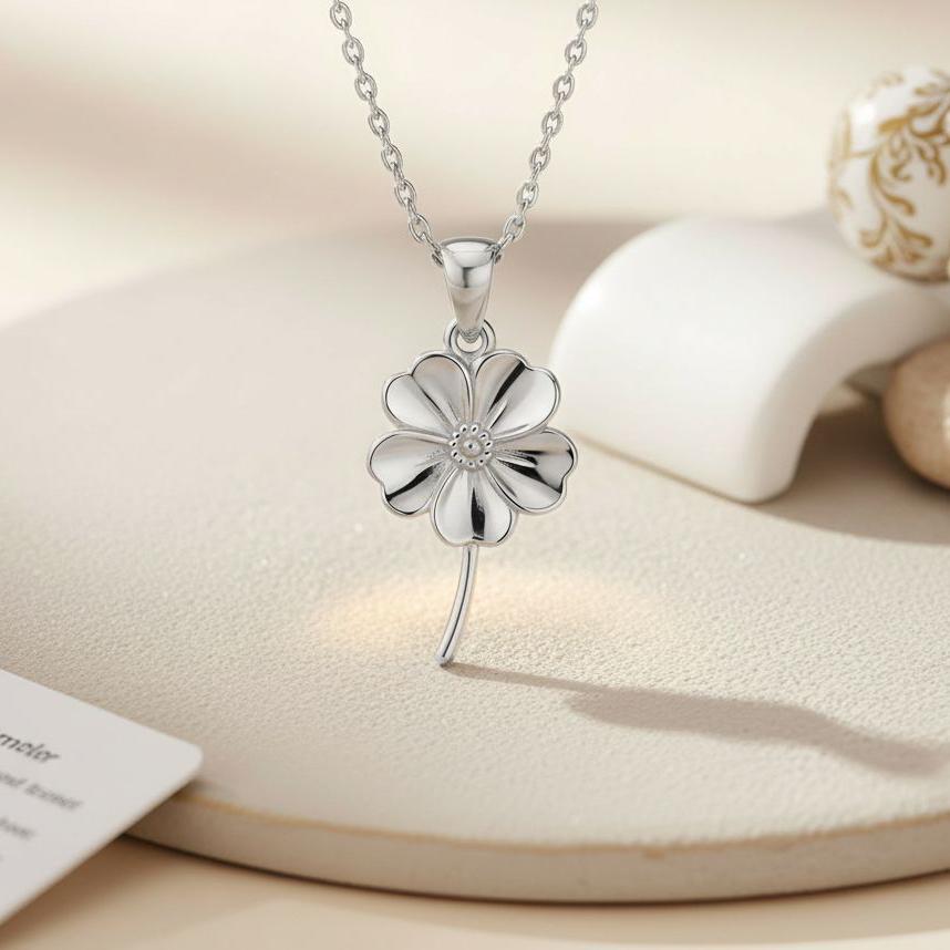 Forget Me Not Flower Pendant Necklace | 925 Sterling Silver Jewelry | Botanical Minimalist Design | Remembrance and Love Gift
