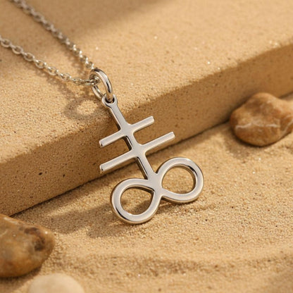 Leviathan Cross Necklace | 925 Sterling Silver | Gothic Alchemy Spiritual | Meaningful Occult Gift